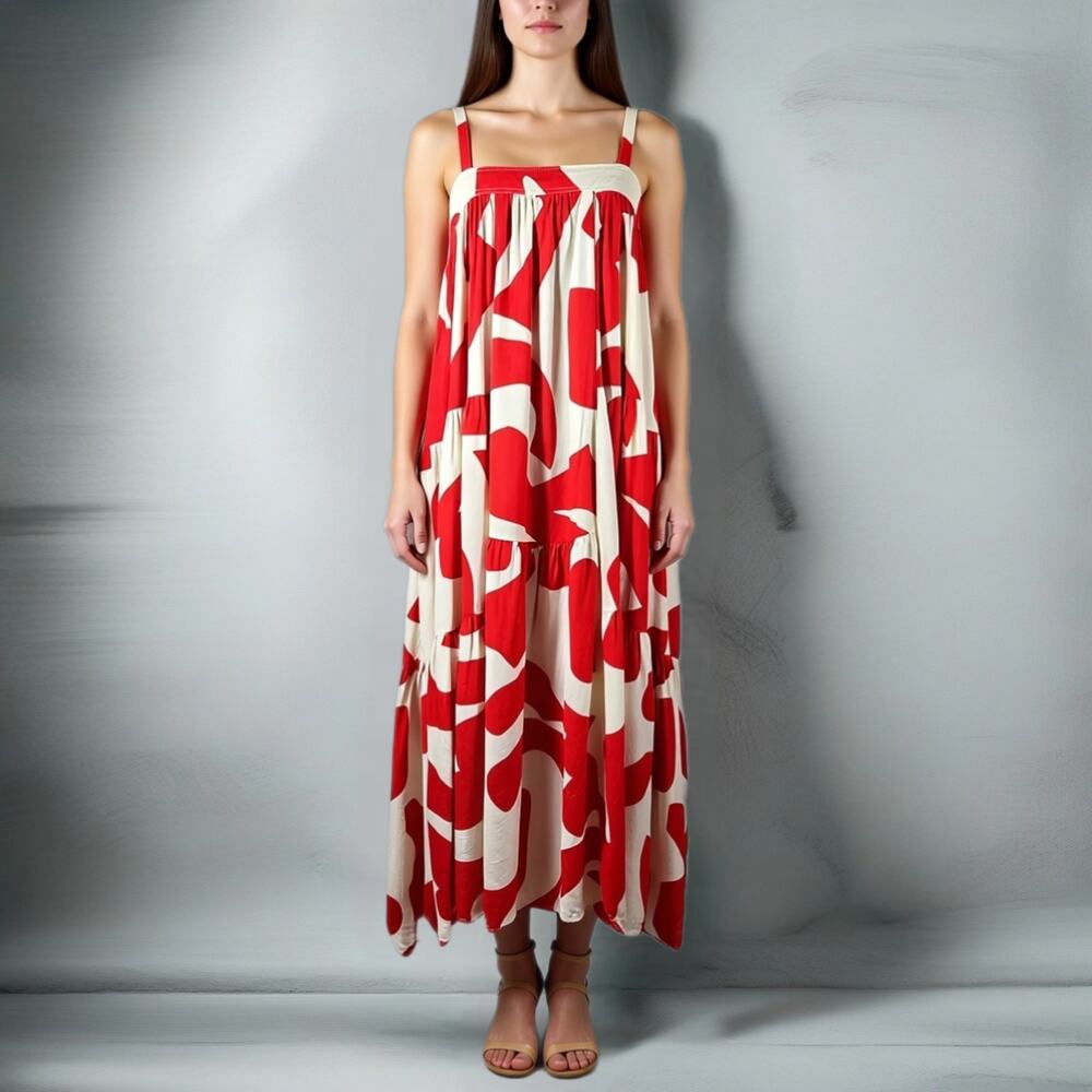Abel the Label x Anthropologie Abstract Print Maxi Dress. Size L. Ret $118.